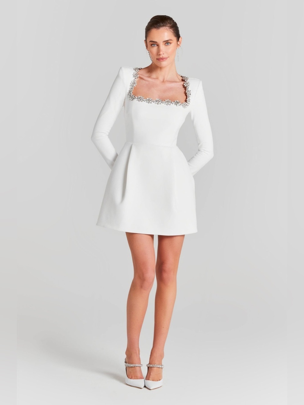 Nadine Merabi Kimberly White Dress Large